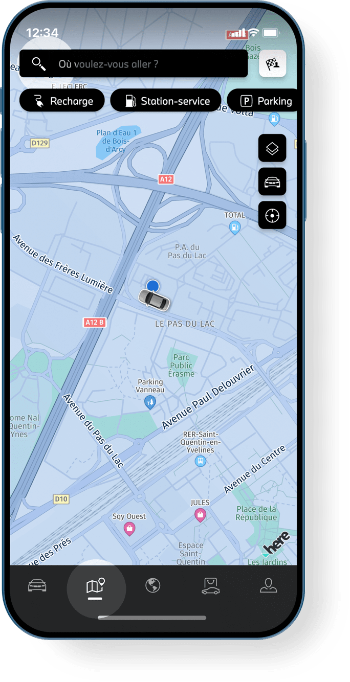 Cliquez sur l’onglet «plan» et saisissez votre destination.