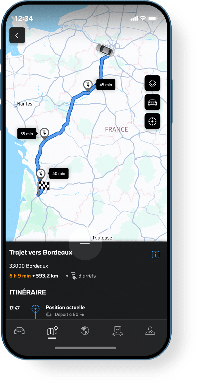Vérifiez l’aperçu du trajet et défilez pour découvrir le détail de votre itinéraire.